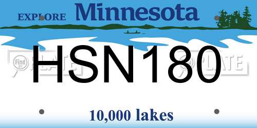 HSN180 Minnesota License Plate
