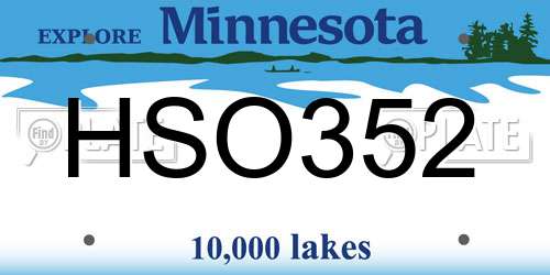 HSO352 Minnesota License Plate