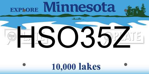 HSO35Z Minnesota License Plate