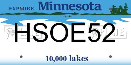 HSOE52 Minnesota License Plate