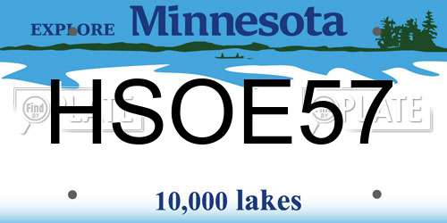 HSOE57 Minnesota License Plate