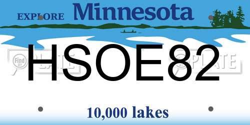 HSOE82 Minnesota License Plate