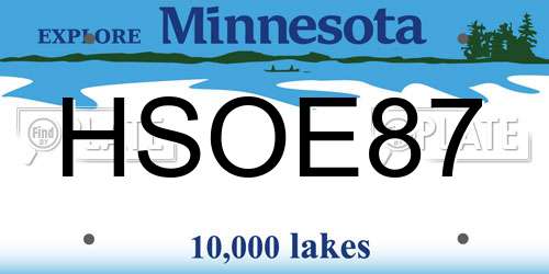 HSOE87 Minnesota License Plate