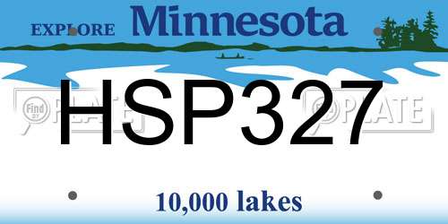 HSP327 Minnesota License Plate