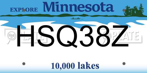HSQ38Z Minnesota License Plate