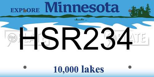HSR234 Minnesota License Plate