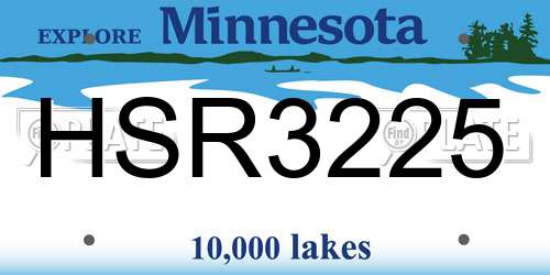 HSR3225 Minnesota License Plate
