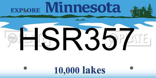 HSR357 Minnesota License Plate