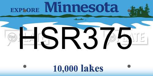 HSR375 Minnesota License Plate