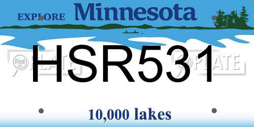 HSR531 Minnesota License Plate