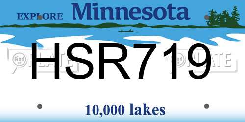 HSR719 Minnesota License Plate