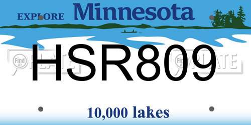 HSR809 Minnesota License Plate