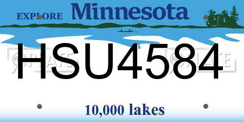 HSU4584 Minnesota License Plate
