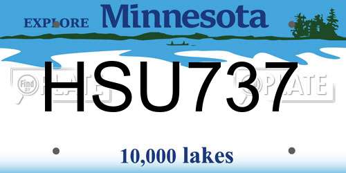 HSU737 Minnesota License Plate