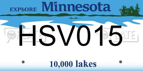 HSV015 Minnesota License Plate