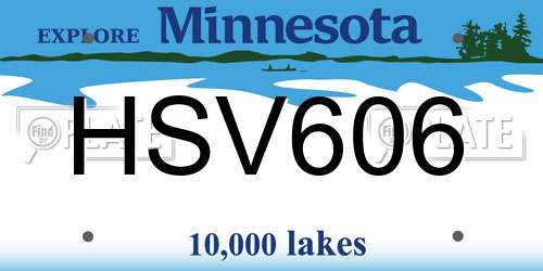 HSV606 Minnesota License Plate