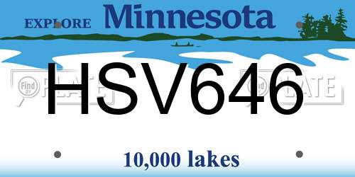 HSV646 Minnesota License Plate