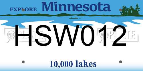 HSW012 Minnesota License Plate