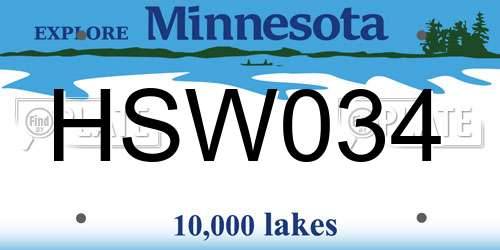 HSW034 Minnesota License Plate