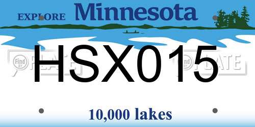 HSX015 Minnesota License Plate
