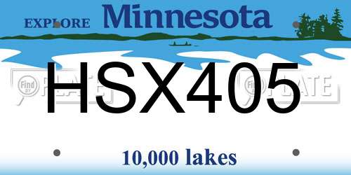 HSX405 Minnesota License Plate