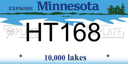 HT168 Minnesota License Plate