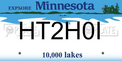 HT2H0I Minnesota License Plate