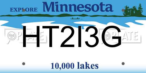 HT2I3G Minnesota License Plate
