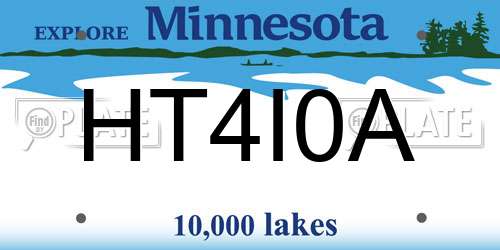 HT4I0A Minnesota License Plate