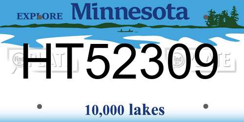 HT52309 Minnesota License Plate