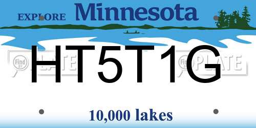 HT5T1G Minnesota License Plate