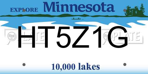 HT5Z1G Minnesota License Plate