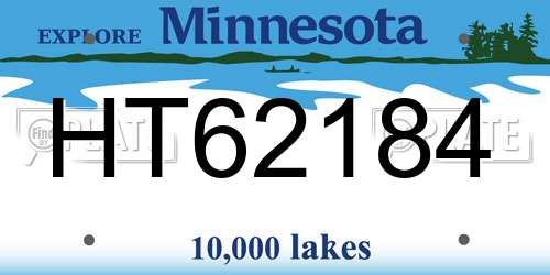 HT62184 Minnesota License Plate