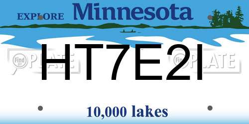 HT7E2I Minnesota License Plate
