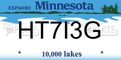 HT7I3G Minnesota License Plate
