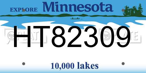 HT82309 Minnesota License Plate