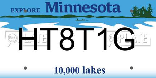 HT8T1G Minnesota License Plate
