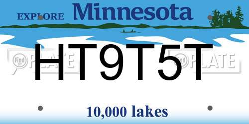 HT9T5T Minnesota License Plate
