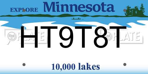 HT9T8T Minnesota License Plate