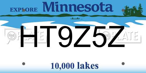 HT9Z5Z Minnesota License Plate