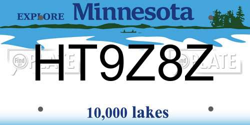 HT9Z8Z Minnesota License Plate