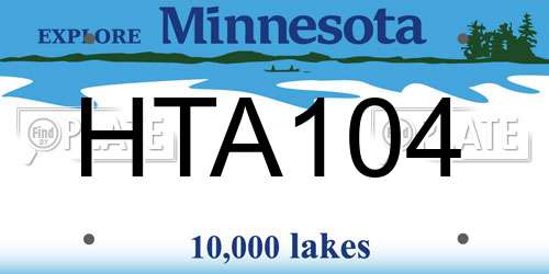 HTA104 Minnesota License Plate