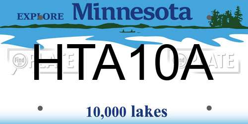 HTA10A Minnesota License Plate