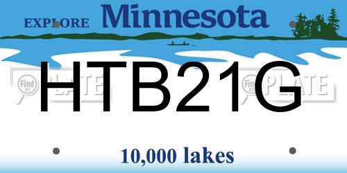 HTB21G Minnesota License Plate