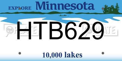 HTB629 Minnesota License Plate