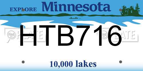 HTB716 Minnesota License Plate