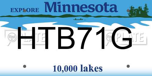 HTB71G Minnesota License Plate