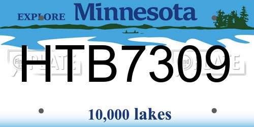 HTB7309 Minnesota License Plate