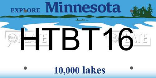 HTBT16 Minnesota License Plate