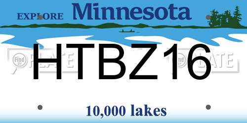HTBZ16 Minnesota License Plate